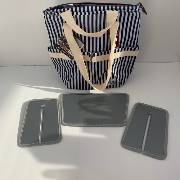 Acorn Street Insulated Wine Cooler Tote with 6 Bottle Capacity Navy Blue Party - Picture 7 of 9